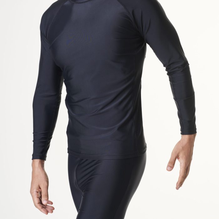 Man in a black long sleeved swimming top mockup